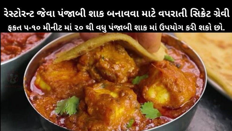 રેસ્ટોરન્ટ જેવા પંજાબી શાક બનાવવા માટે વપરાતી સિક્રેટ ગ્રેવી – Punjabi Shaak Gravy