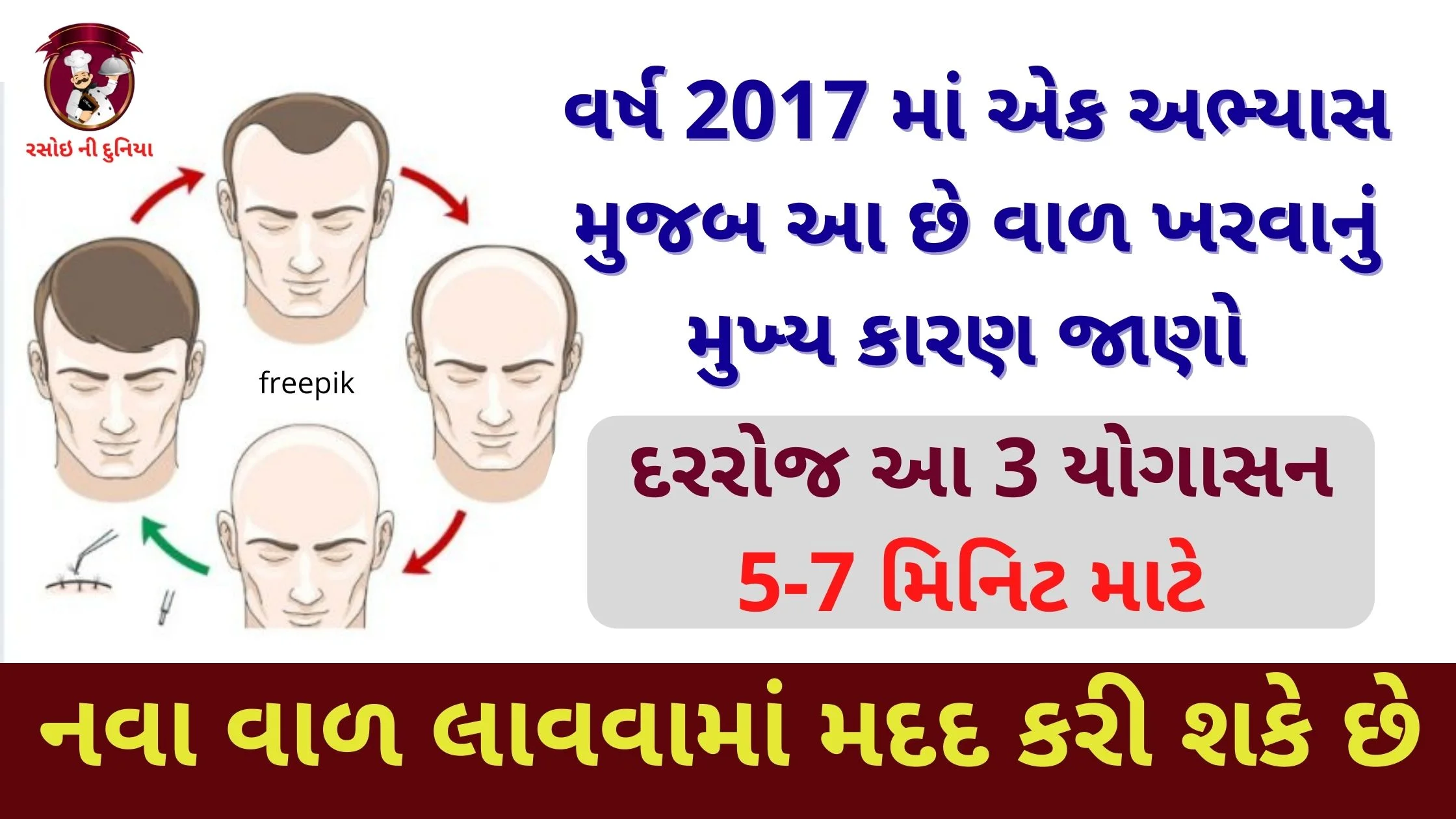 hair fall yoga in gujarati