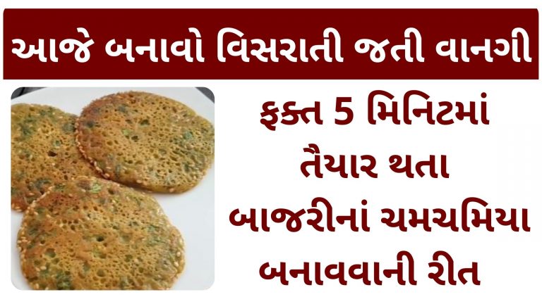આજે બનાવો વિસરાતી જતી વાનગી, ફક્ત 5 મિનિટમાં તૈયાર થતા બાજરીનાં ચમચમિયા
