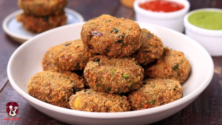 પોહા અને લીલા વટાણાની કટલેટ બનાવવાની રીત | cutlet recipe in gujarati
